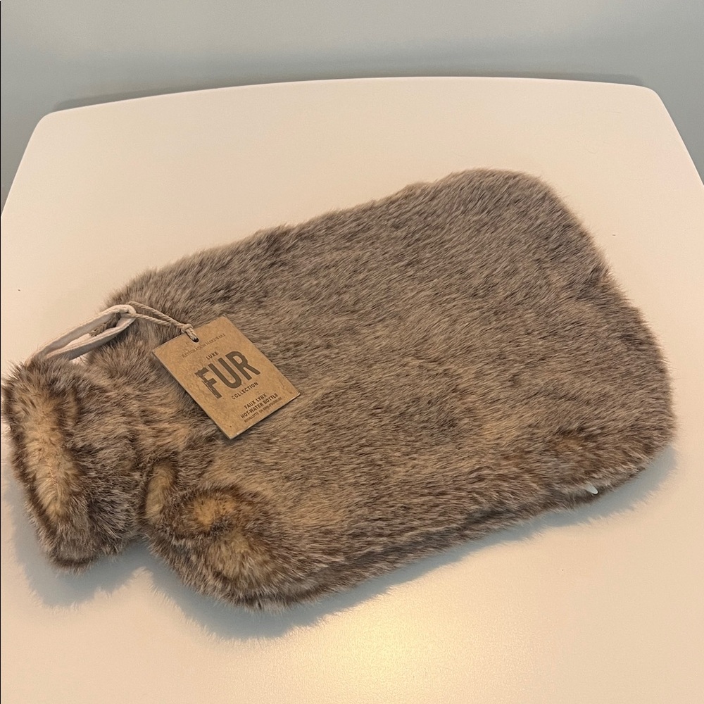 Restoration Hardware Water Bag w/Faux Lynx Fur Cover NWT
